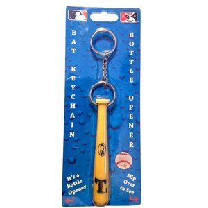 TEXAS RANGERS MINI BASEBALL BAT KEYCHAIN KEY RING WITH BOTTLE OPENER MLB
